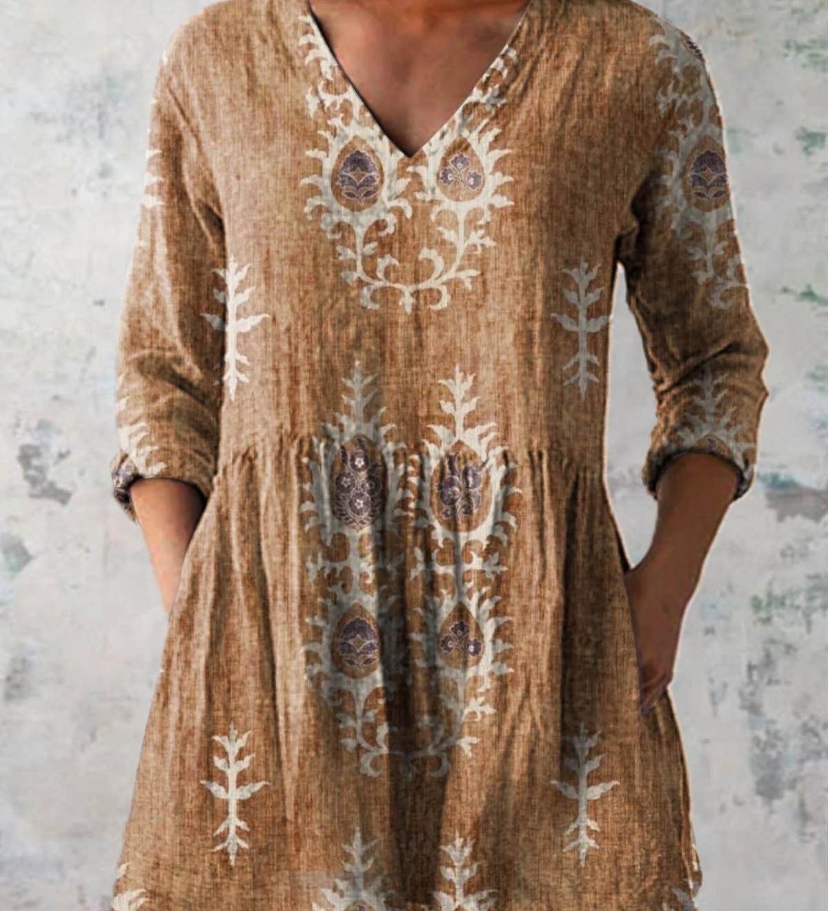 Elise | Long Blouse with V-Neck