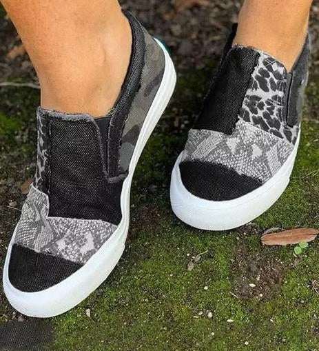 Quinny  | Casual Leopard Print Canvas Shoes