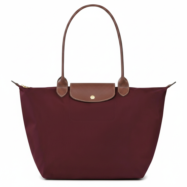 Large Packable Tote Bag, Burgundy